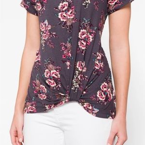 Nine Britton Levie Knot Front Knit Tee Sz 2x New With Tags